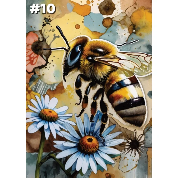 Abeilles sur fond abstrait - Cartes de correspondance (3 options) – Image 16