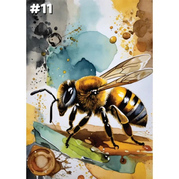 Abeilles sur fond abstrait - Posters (12 options) – Image 12