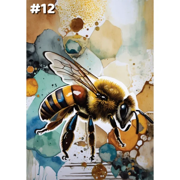 Abeilles sur fond abstrait - Posters (12 options) – Image 13