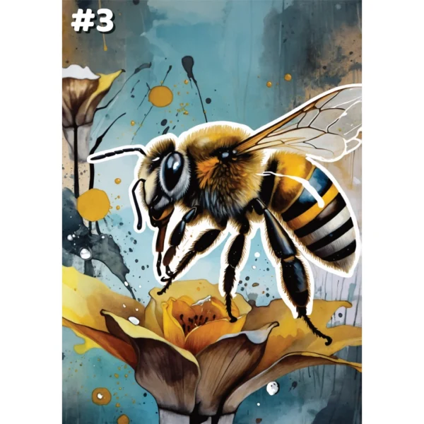 Abeilles sur fond abstrait - Cartes de correspondance (3 options) – Image 9