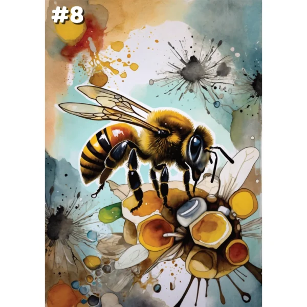 Abeilles sur fond abstrait - Cartes de correspondance (3 options) – Image 14