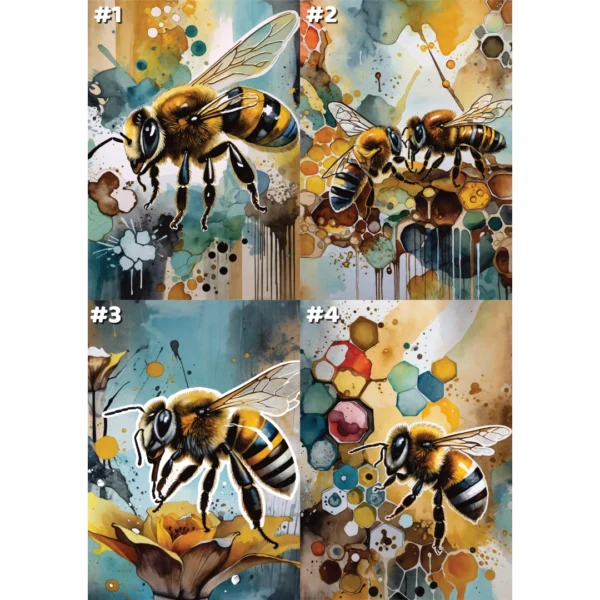 Abeilles sur fond abstrait - Cartes de correspondance (3 options)