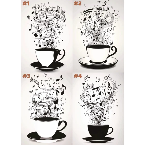 Tasse de thé musicale - Cartes de correspondance (2 options)