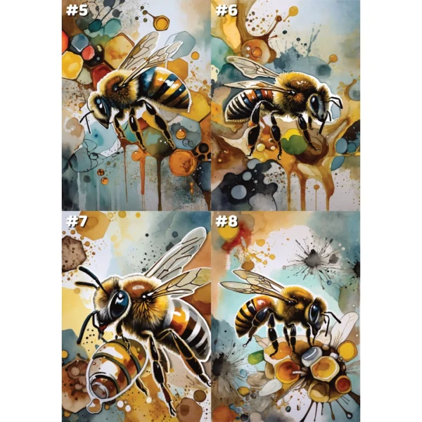 Abeilles sur fond abstrait - Cartes de correspondance (3 options) – Image 5